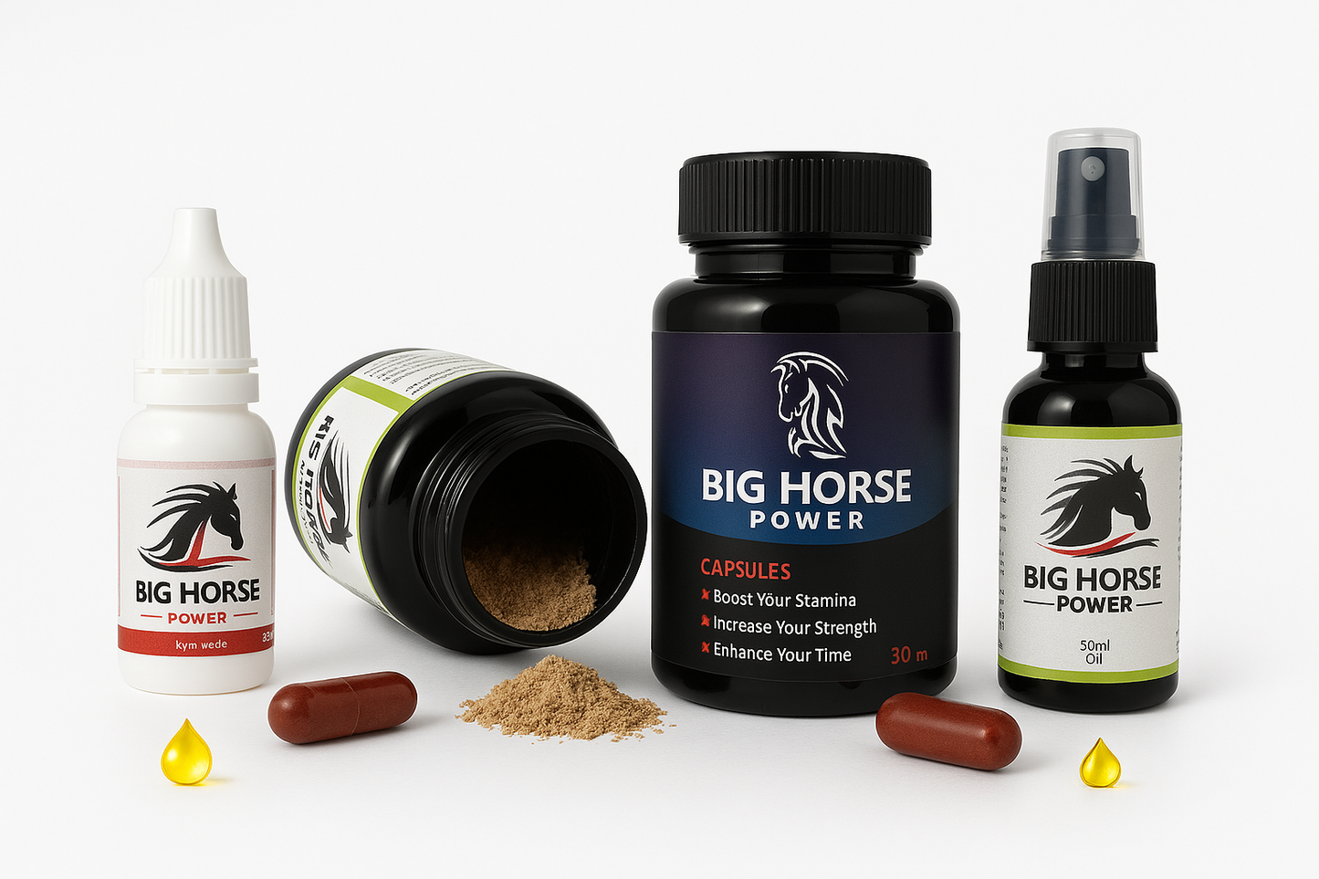 Bighorse Power Combo of 4 (Capsule , Oil , Powder , Spray )
